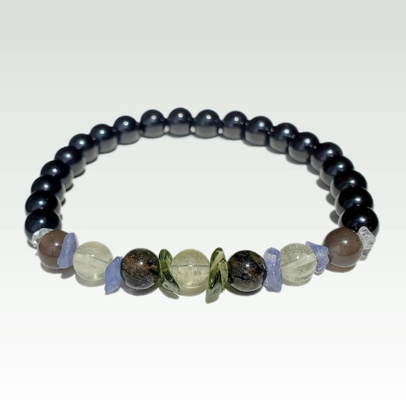 モルダバイトルビータンザナイトブレスレット