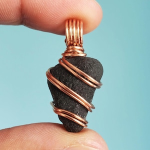 27.85ct Saffordite (Cintamani) Pendant || Copper Wire Wrap || TOP QUALITY & Fully Translucent || Sourced from Arizona!