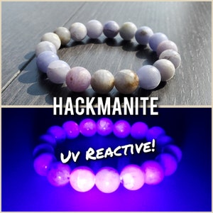 Big UV Reactive Hackmanite Bracelet || High Quality & UV Tested || All Natural, No Dyes, No Enhancement || 10mm, 11mm, 11.5mm, 12mm
