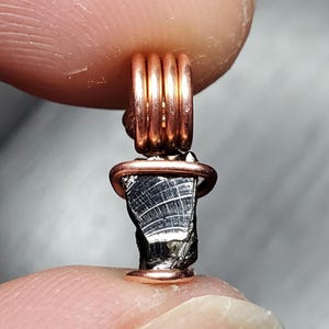Tiny Dainty Elite Shungite Pendant || Pure Copper Wire Wrap || Genuine Elite Shungite from Russia Has Been Tested! || Noble Shungite Pendant