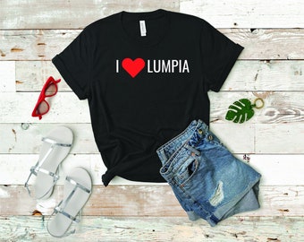 Camisa filipina I corazón Lumpia, Lumpia camisa, camisa filipina, camiseta filipina