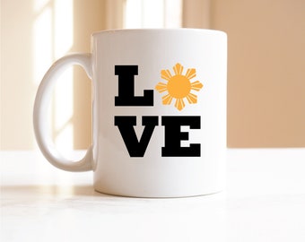 Taza de sol de amor filipino, Taza filipina, Regalo filipino, Filipinas
