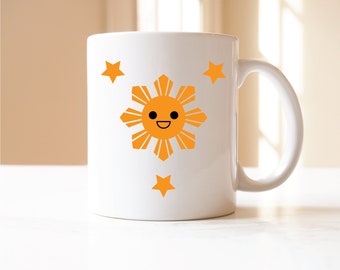Filipino lindo Kawaii taza de sol, taza filipina, regalo filipino, regalo de Pilipino, taza de Pilipino, taza Kawaii