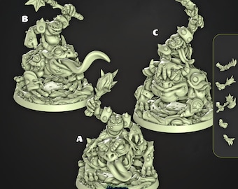 Bullywug Frogbeast Riders Cast N Play D&D RPG-miniaturen: Mire Volktoads (Dungeons and Dragons, Pathfinder, tafelspellen)