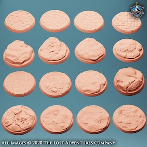 Set of 16 25mm Terrain Bases DnD RPG Terrain Lost Adventures (Dungeons and Dragons, Pathfinder, Wargaming, Tabletop Games)