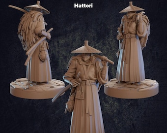 Hattori Human Ronin - Dragon Trappers Lodge D&D RPG Miniatures (Dungeons and Dragons, Pathfinder, Wargaming, Tabletop Games)