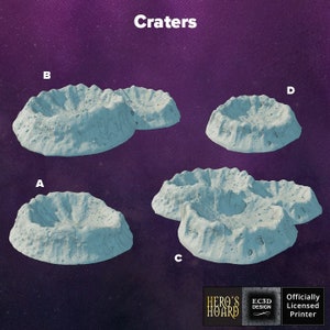 Craters - D&D RPG Terrain EC3D/Hero&#39;s Hoard (Dungeons and Dragons, Starfinder, Wargaming, Tabletop Games)