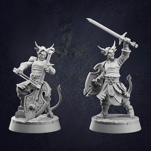 Tiefling Battle Cellist Bard D&D RPG Miniature Cast N Play (Dungeons and Dragons, Pathfinder, Wargaming, Tabletop Games)