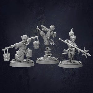 Acolyte Monks - D&D RPG Miniature Cast N Play (Dungeons and Dragons, Pathfinder, Wargaming, Tabletop Games)