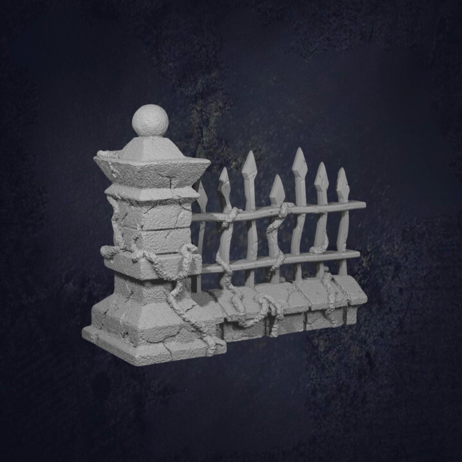 Cemetrary Trapper Cemetery Gate and Fences D&D RPG Terrain Dragon Trappers Lodge ...