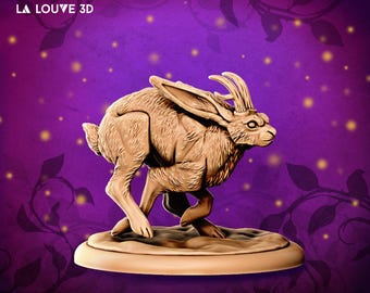 Jackalope - D&D RPG Miniature - La Louve 3D (Dungeons and Dragons, Pathfinder, Wargaming, Tabletop Games)