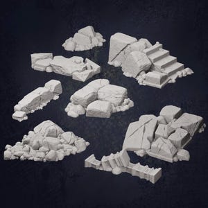 古代の瓦礫地形 D&D ミニチュア ロストアドベンチャーズ (ダンジョンズ＆ドラゴンズ、パスファインダー、ウォーゲーミング、テーブルトップゲーム)