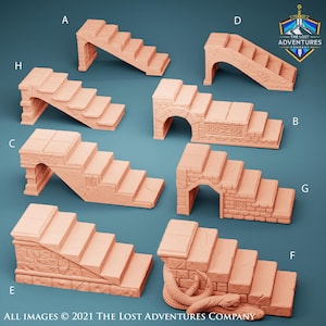 Stairs D&D RPG Terrain Lost Adventures (Dungeons and Dragons, Pathfinder, Wargaming, Tabletop Games)