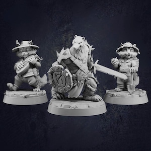 Burrower Heroes D&D RPG Miniature Cast N Play (Dungeons and Dragons, Pathfinder, Wargaming, Tabletop Games)