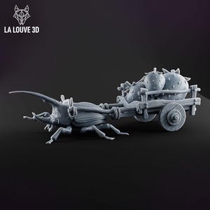 ビートルとカート D&D RPG ミニチュア - La Louve 3D (ダンジョンズ＆ドラゴンズ、パスファインダー、ウォーゲーミング、テーブルトップゲーム)