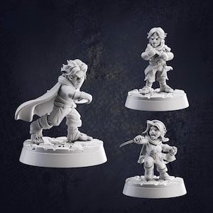 Halfling Rogues D&D RPG Miniature Cast N Play (Dungeons and Dragons, Pathfinder, Wargaming, Tabletop Games)