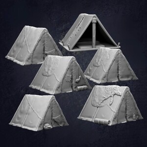 Adventurers Tents - D&D RPG Miniature - Hero’s Hoard/EC3D Designs (Dungeons and Dragons, Pathfinder, Wargaming, Tabletop Games)