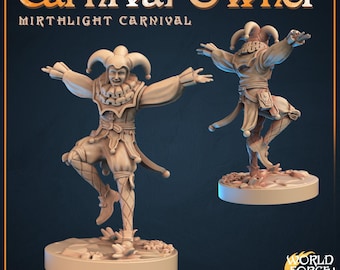 Jester Carnival Owner D&D RPG Mini World Forge Miniatures (Dungeons and Dragons, Pathfinder, Wargaming, Tabletop Games)