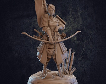 Sakura Human Female Archer - Dragon Trappers Lodge D&D RPG Miniatures (Dungeons and Dragons, Pathfinder, Wargaming, Tabletop Games)