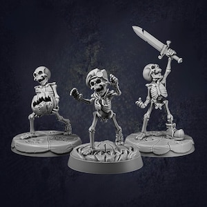 Tiny Skeleton Terrors - D&D RPG Miniature Cast N Play (Dungeons and Dragons, Pathfinder, Wargaming, Tabletop Games)
