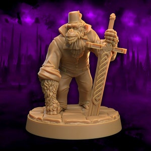Apefolk Butler Pongo the awakened - Dragon Trappers Lodge D&D RPG Miniatures (Dungeons and Dragons, Pathfinder, Wargaming, Tabletop Games)