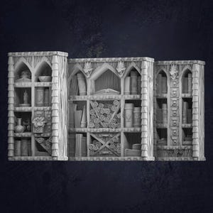 Bookshelves Cast N Play D&D RPG Terrain: Wizards Tower (Dungeons and Dragons, Pathfinder, Tabletop Games)