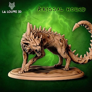 Abyssal Hound D&D RPG Miniature - La Louve 3D (Dungeons and Dragons, Pathfinder, Wargaming, Tabletop Games)