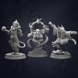 Zen Master Monks Cast N Play RPG Miniature for D&D and other TTRPGs
