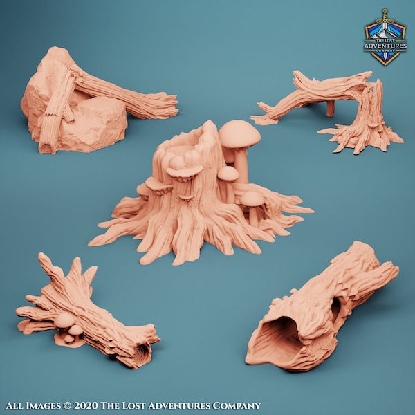 Fallen Trees RPG Terrain DnD Miniature (Dungeons and Dragons, Pathfinder, Wargaming, Tabletop Games)