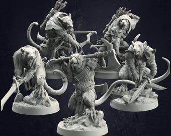 ラットフォーク ラットホードリング D&D RPG ミニチュア ドラゴン トラッパーズ ロッジ (ダンジョンズ＆ドラゴンズ、パスファインダー、ウォーゲーミング、テーブルトップゲーム)