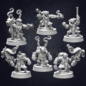 Dwarf - Lava Engineers Cast N Play D&D RPG Miniatures: Vulcan Dwarves (Dungeons and Dragons, Pathfinder, Tabletop Games)