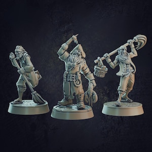 Pirate Cook and Swabbers D&D RPG Miniature Cast N Play (Dungeons and Dragons, Pathfinder, Wargaming, Tabletop Games)