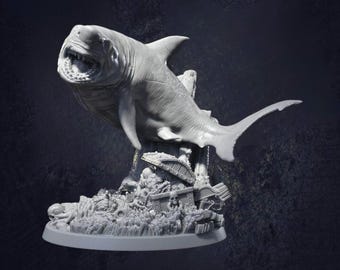 Great White Shark D&D RPG Miniature STLFlix (Dungeons and Dragons, Pathfinder, Wargaming, Tabletop Games)