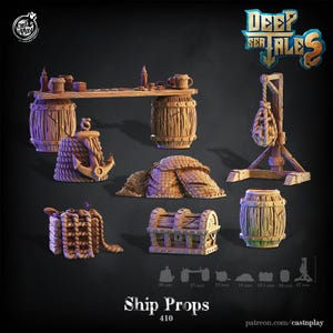 Ship Props Cast N Play D&D RPG Terrain: (Dungeons and Dragons, Pathfinder, Wargaming, Tabletop Games)