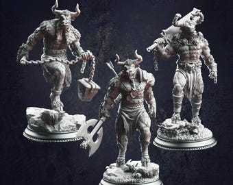 Labyrinthe Minotaur Warriors D&D RPG Miniature DM Stash (Donjons et Dragons, Pathfinder, Wargaming, Jeux de table)