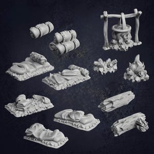 Bandit Camp Props D&D RPG Terrain Cast N Play for Dungeons and Dragons, Pathfinder, Wargaming, Tabletop Games