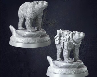 Polar Bear D&D RPG Miniature Dragon Trappers Lodge (Dungeons and Dragons, Pathfinder, Wargaming, Tabletop Games)