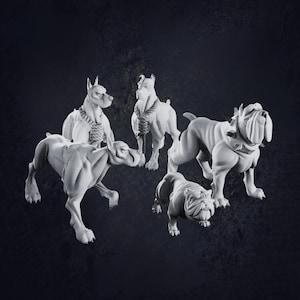Pack of Dogs - Cast N Play D&D RPG Miniatures: Hawkers of Thamarya (Dungeons and Dragons, Pathfinder, Tabletop Games)