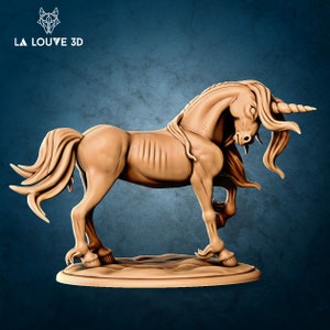 Unicorn D&D RPG Miniature - La Louve 3D (Dungeons and Dragons, Pathfinder, Wargaming, Tabletop Games)
