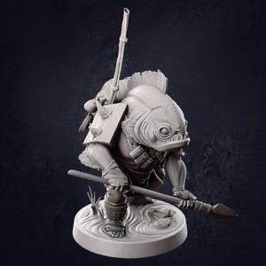 Locathah Fishfolk Gnarly Jo D&D RPG Miniature Dragon Trappers Lodge (Dungeons and Dragons, Pathfinder, Wargaming, Tabletop Games)