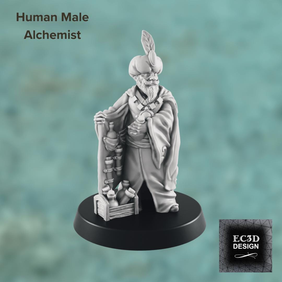 Human Male Alchemist D&D RPG Miniature - Ec3d/hero's Hoard (dungeons ...