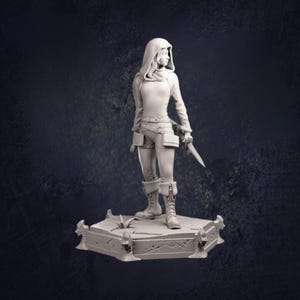 Young Female Rogue D&D RPG Miniature TPK Labs (Dungeons and Dragons, Pathfinder, Wargaming, Tabletop Games)