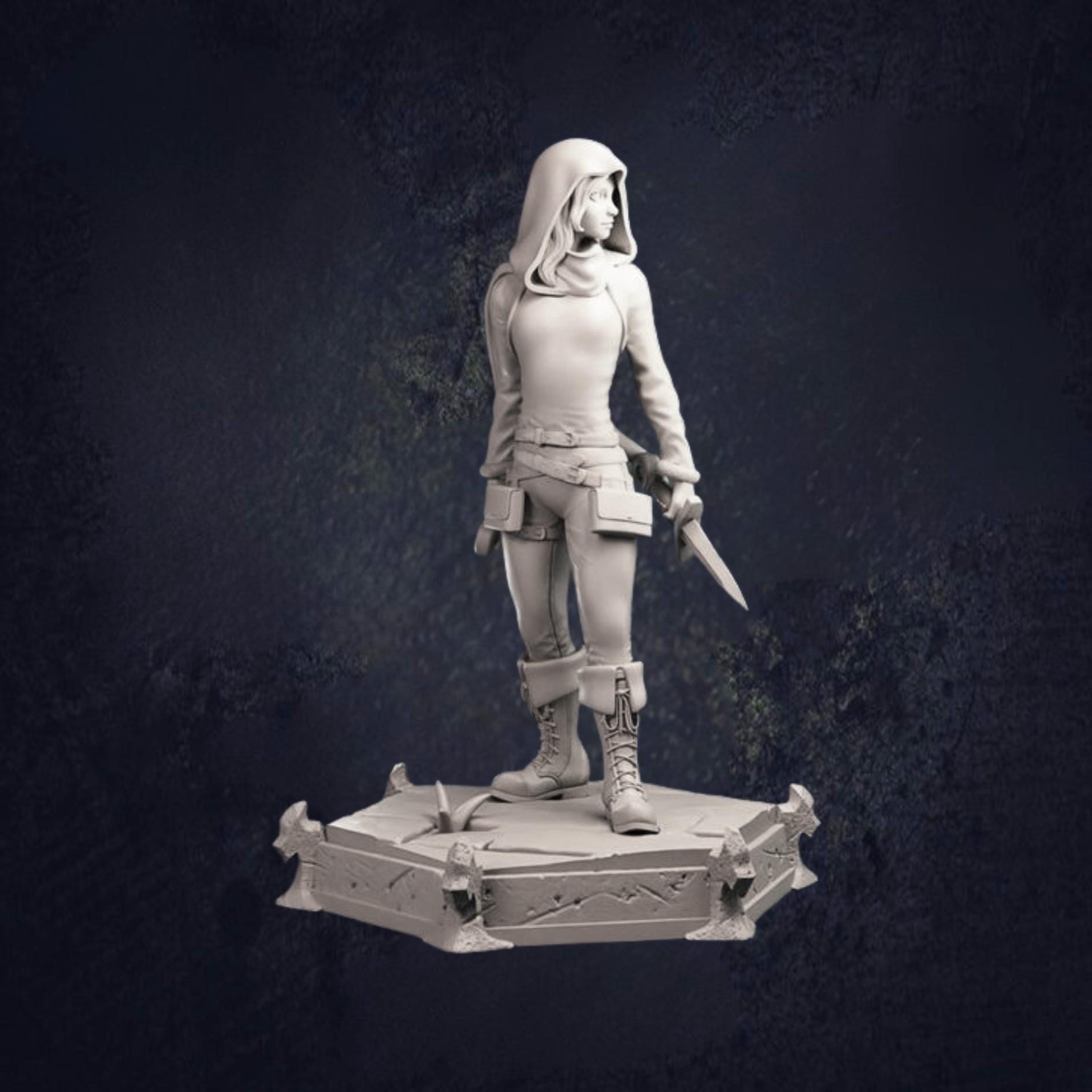 Young Female Rogue D&D RPG Miniature TPK Labs (Dungeons and Dragons, Pathfinder, Wargaming, Tabletop Games)