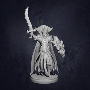 Dark Elves Drow Knight Champion D&D RPG Miniature Monolith Arts (Dungeons and Dragons, Pathfinder, Wargaming, Tabletop Games)