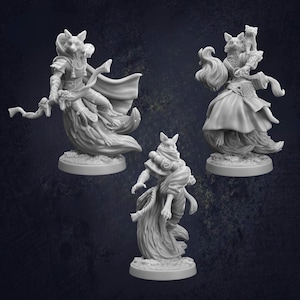 Kitsune Foxfolk D&D RPG Miniature Dragon Trappers Lodge (Dungeons and Dragons, Pathfinder, Wargaming, Tabletop Games)