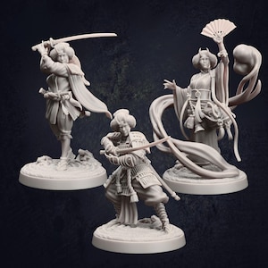 Female Oni Samurai D&D RPG Miniature Dragon Trappers Lodge (Dungeons and Dragons, Pathfinder, Wargaming, Tabletop Games)
