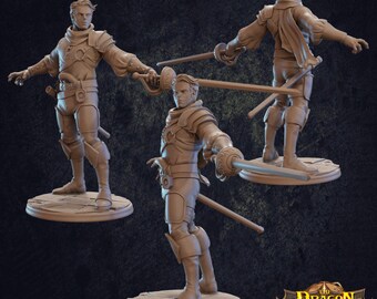 Human Pirate Ezra- Dragon Trappers Lodge, D&D, RPG Miniatures (Dungeons and Dragons, Pathfinder, Wargaming, Tabletop Games)