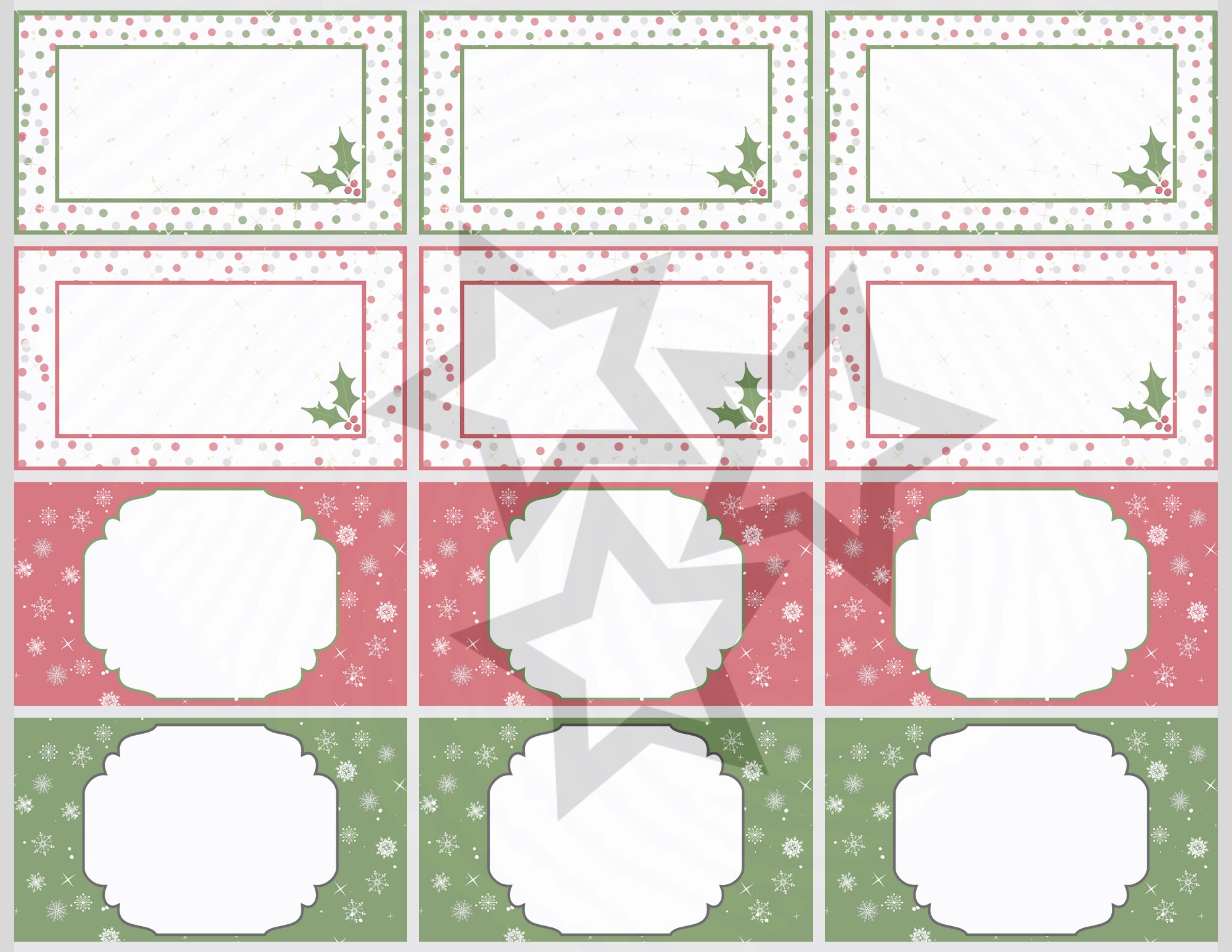 Christmas Gift Tags, Gifts, Printable PDF, Print Yourself, Unique,  Handmade, Original, Gift Tag Sets 