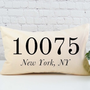 Zip Code Pillow Etsy