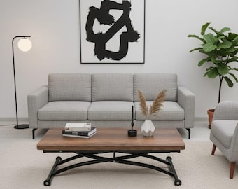 Smart Lift Top Coffee Table, Adjustable Height, Hidden Storage, Modern Multifunction Furniture
